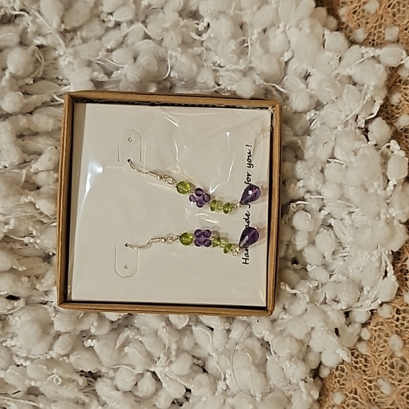 Amethyst/Peridot Earrings - Picture 1 of 8